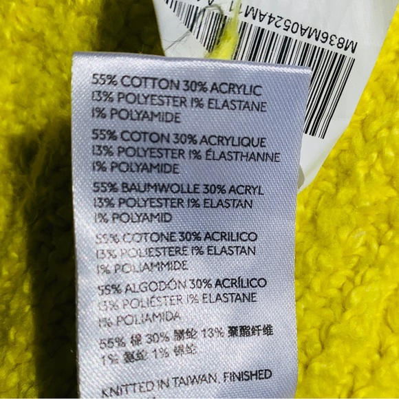Anthropologie Sweater XS Yellow Oversized Funnel Neck Pullover Knit Top - Picture 6 of 11